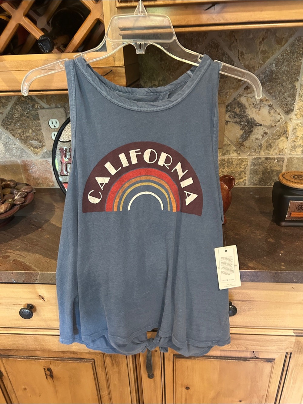 Lucky Brand Blue California Rainbow Tank